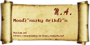 Mosánszky Arikán névjegykártya